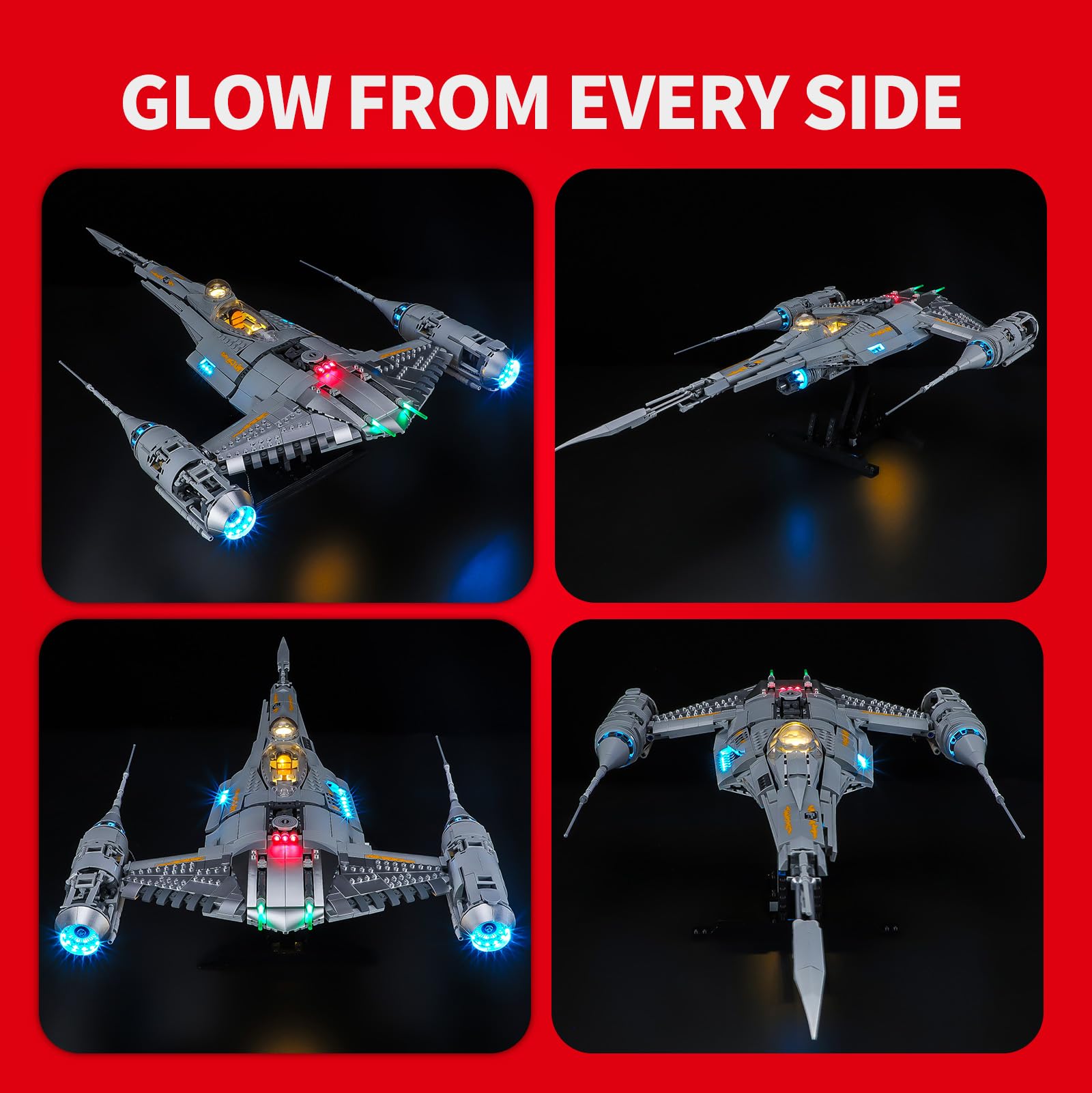 BRIKSMAX Illuminazione a LED per LEGO Star Wars N-1 Starfighter del Mandaloriano 75442, set di luci compatibili per mattoncini da costruzione, senza set Lego, luce decorativa di alta qualità per