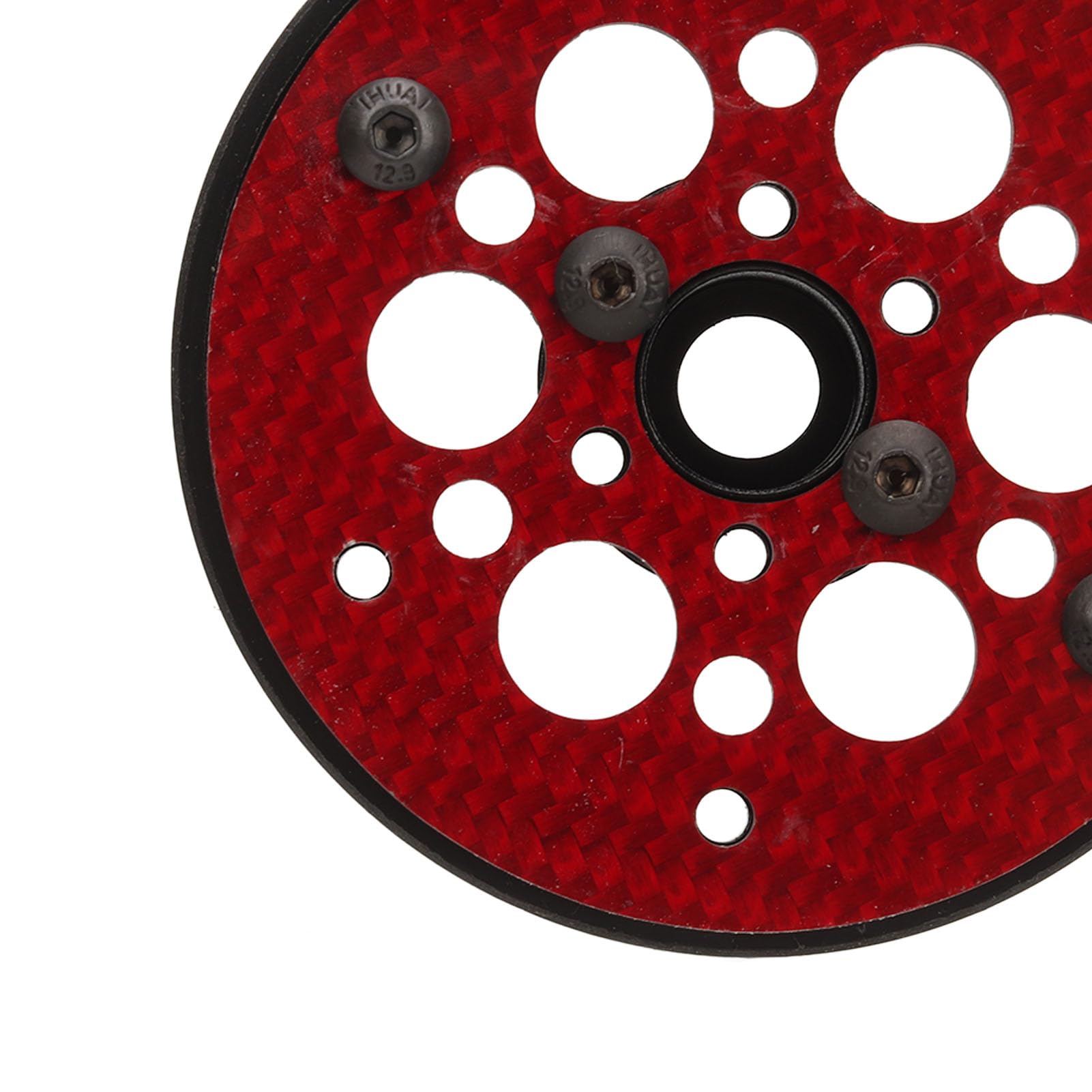 Chrees Cerchi leggeri in fibra di carbonio RC, 4 cerchi in alluminio da 1,9 pollici per auto RC 1/10 con centro in nylon, compatibili SCX10 RR10 (rosso)