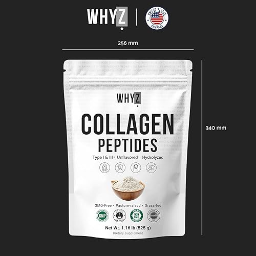 Miniatura 7 de Péptidos de colágeno bovino en polvo hidrolizados tipo I y III proteína, fuente criada en pastos alimentados con pasto, suplemento de colágeno sin