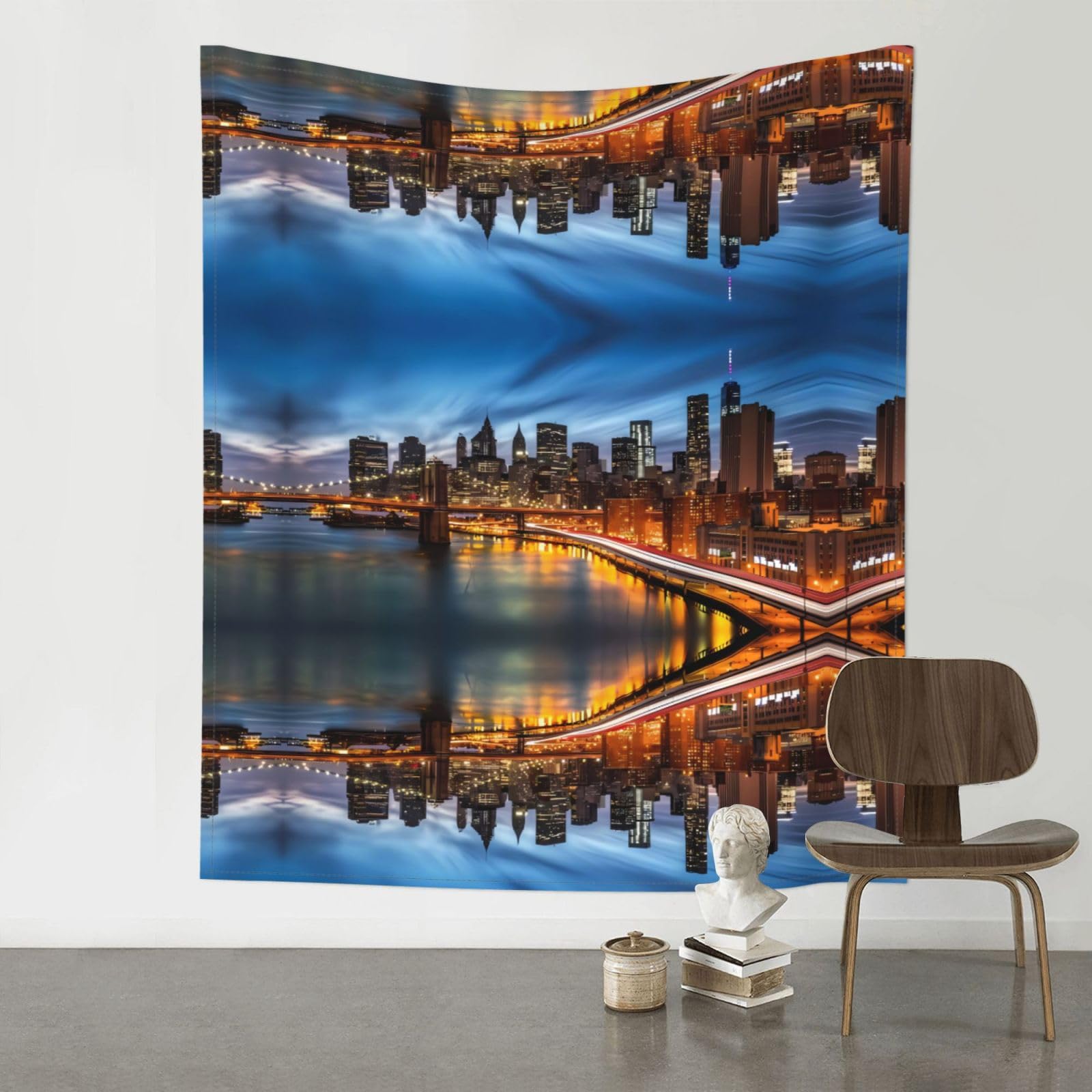 YYHWHJDE New York City Scenery Prints Wall Tapestry 60x51in - Boho Dorm Decor Throw Blanket - Beach Picnic Blanket - Versatile Home Accent