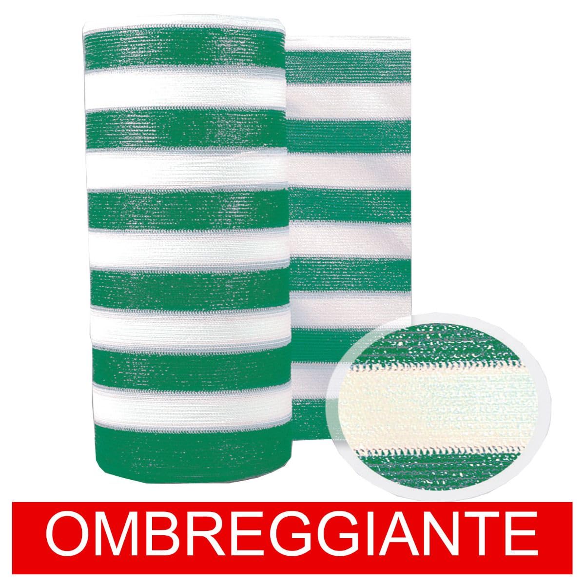 STI Rete Telo Ombreggiante Frangisole Frangivista 85gr schermatura 90% Barrè Bianco/Verde Alt.100cm x Lungh.50mt