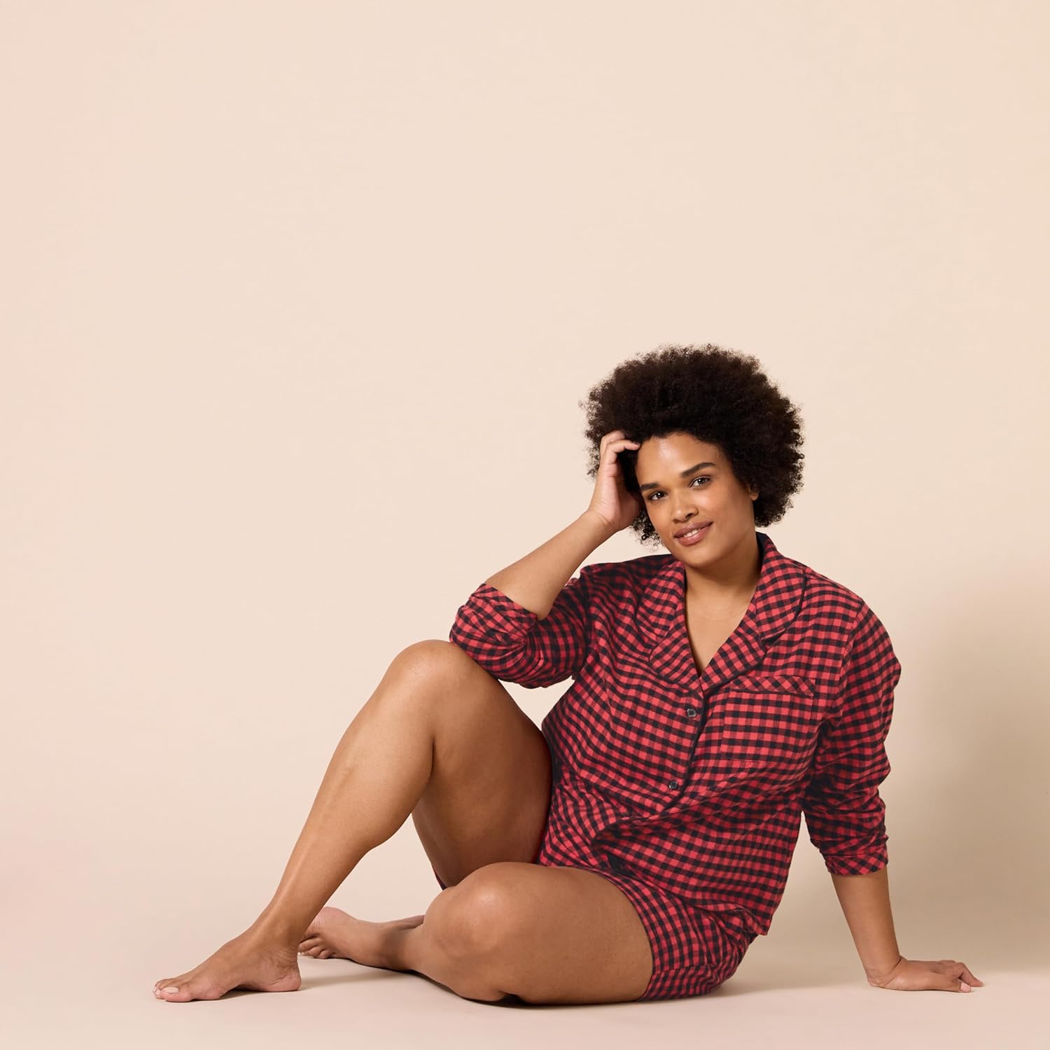 Amazon Essentials Women's Lightweight Woven Flannel Pajama Set with Shorts - Image 7