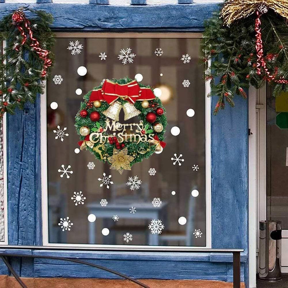 Dekoriert Weihnachtskranz mit Glöckchen und Schleife, Girlande, Weihnachtsschmuck for Party, Fenster, Schränke, Zimmer, Innen- und Außenwanddekoration Exquisit