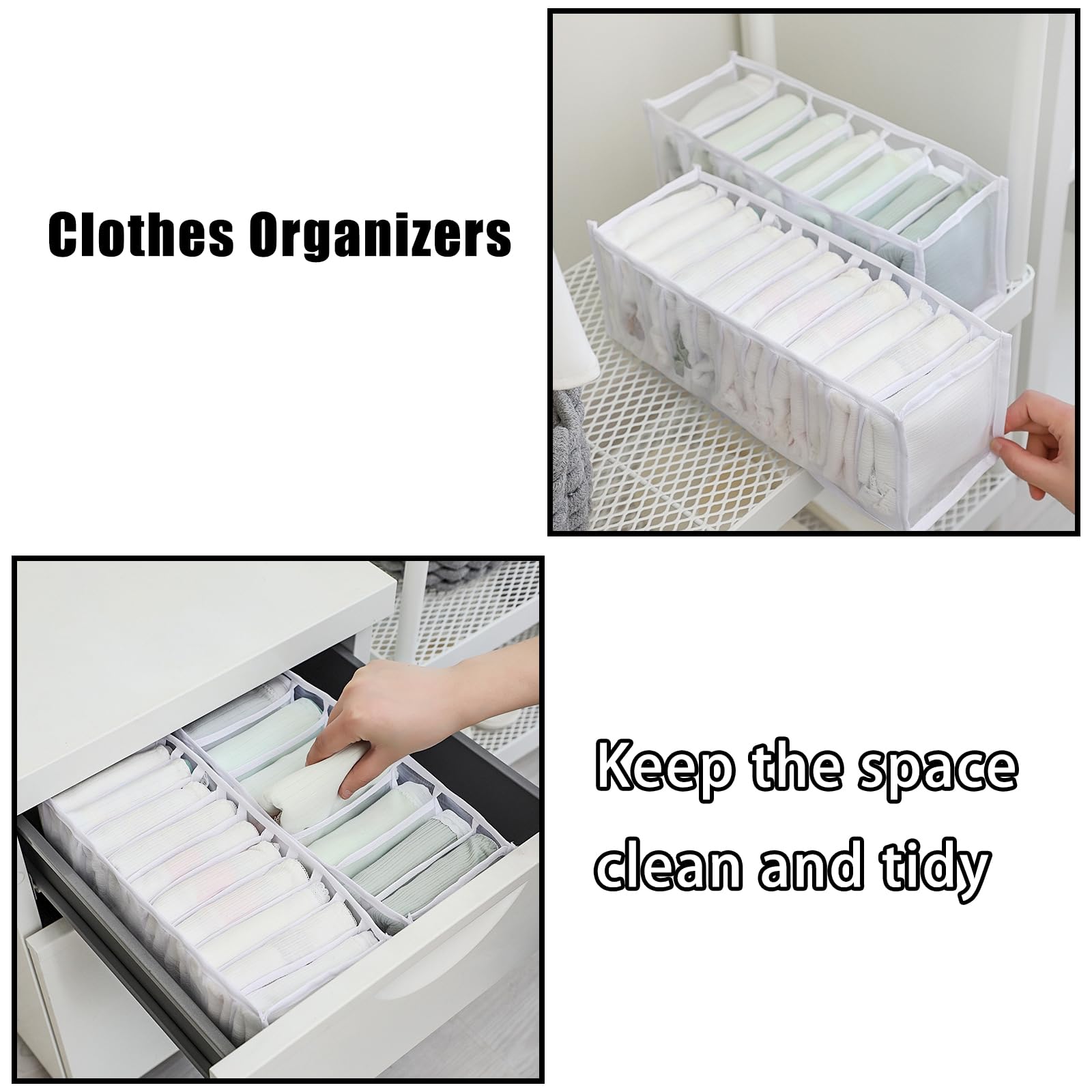 RANYAKE 3 Stück Schubladen Organizer Unterwäsche,Faltbare Socken Aufbewahrung Bh Aufbewahrung,Kleiderschrank Organizer für Kleidung Küche, Haushalt & Wohnen