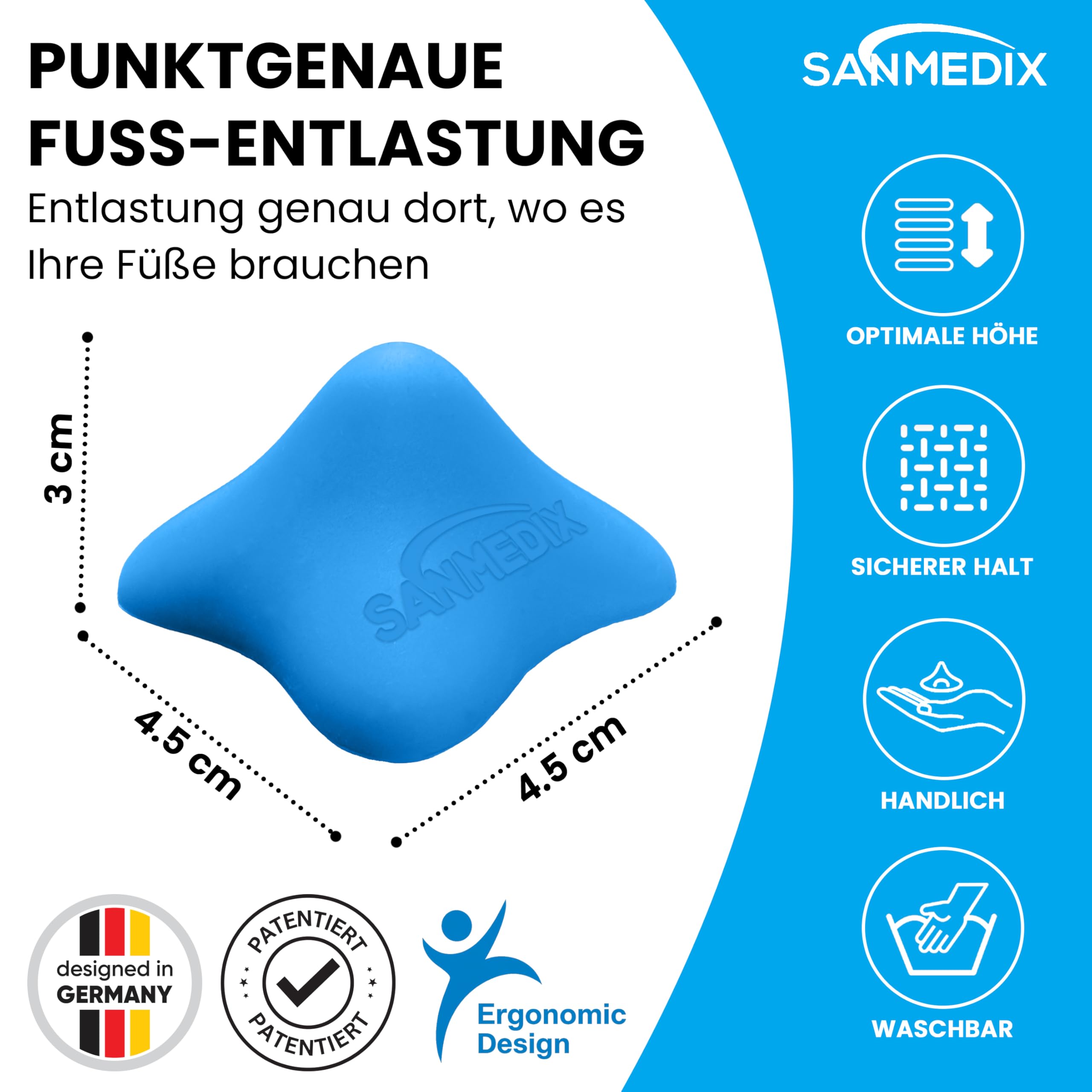 Mini Fußtrigger – Triggerpunkt Drücker für Füße, kompaktes Fussmassagegerät für gezielte Fußmassage bei Plantarfasziitis & Fersensporn
