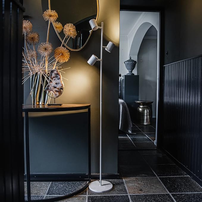 Qazqa QAZQA - Moderne vloerlamp wit 3-lichts - Jeana | Woonkamer | Slaapkamer | Keuken - Staal Langwerpig - GU10 Geschikt voor LED - Max. 3 x 35 Watt photo 2