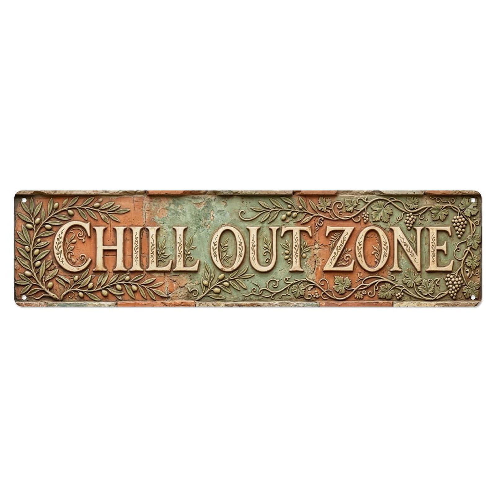 Chill Out Zone Rustic Terrace Vintage Metal Tin Sign Wall Decor for Cafe, Club, Garden Metal Poster 4x16Inch