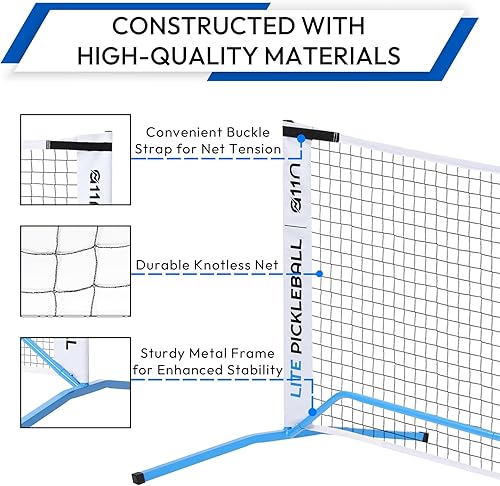 Miniatura 3 de A11N - Red de pickleball portátil - Red de tamaño reglamentario de 22 pies con bolsa de transporte