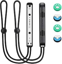 Vicloon 1 Pair Joy-Con Gamepad Wrist Strap, Strap Controller with 4 Joystick Caps and Adjustable for Switch, Gamepad Grip Lock, Wrist Strap for Switch Joycon (Black)