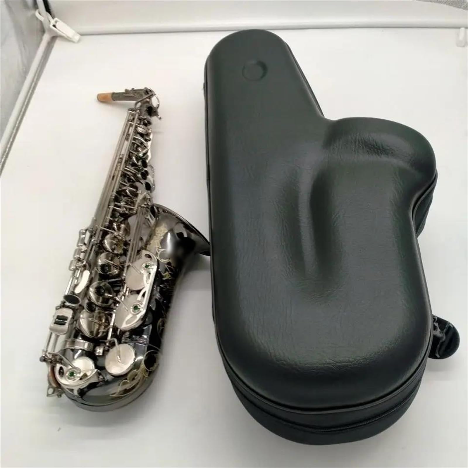 sassofono Sassofono Contralto Tedesco Strumento Musicale In Ottone Con Sax Contralto In Lega Di Nichel Nero Nero Con Custodia (Color : High-end bag)