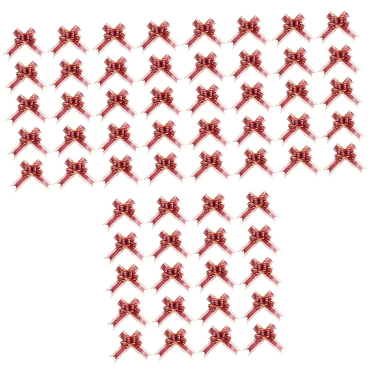 60 Pièces Art Latte Cadeau Noeud Tiré Tirer des Arcs Ruban Noeud Cadeau Gros Noeuds Rouges pour Les Arc De Voiture De Mariage Fil De Neige Couronne Fleurs