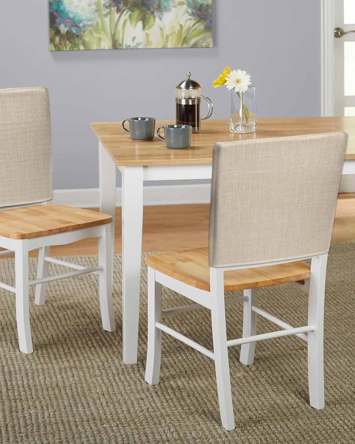 Vintage Cream Chair Back Covers Set of 6, Dining Back Chair Cover Removable Washable Farmhouse Back Slipcovers, Retro Solid Color Linen Texture Kitchen Chair Protector for Wedding Party Housewarming