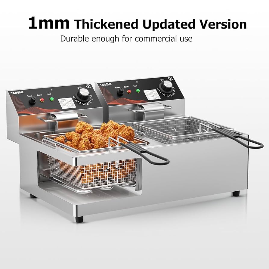 Amazon.com: Commercial Deep Fryer with Baskets 20.7Qt Dual