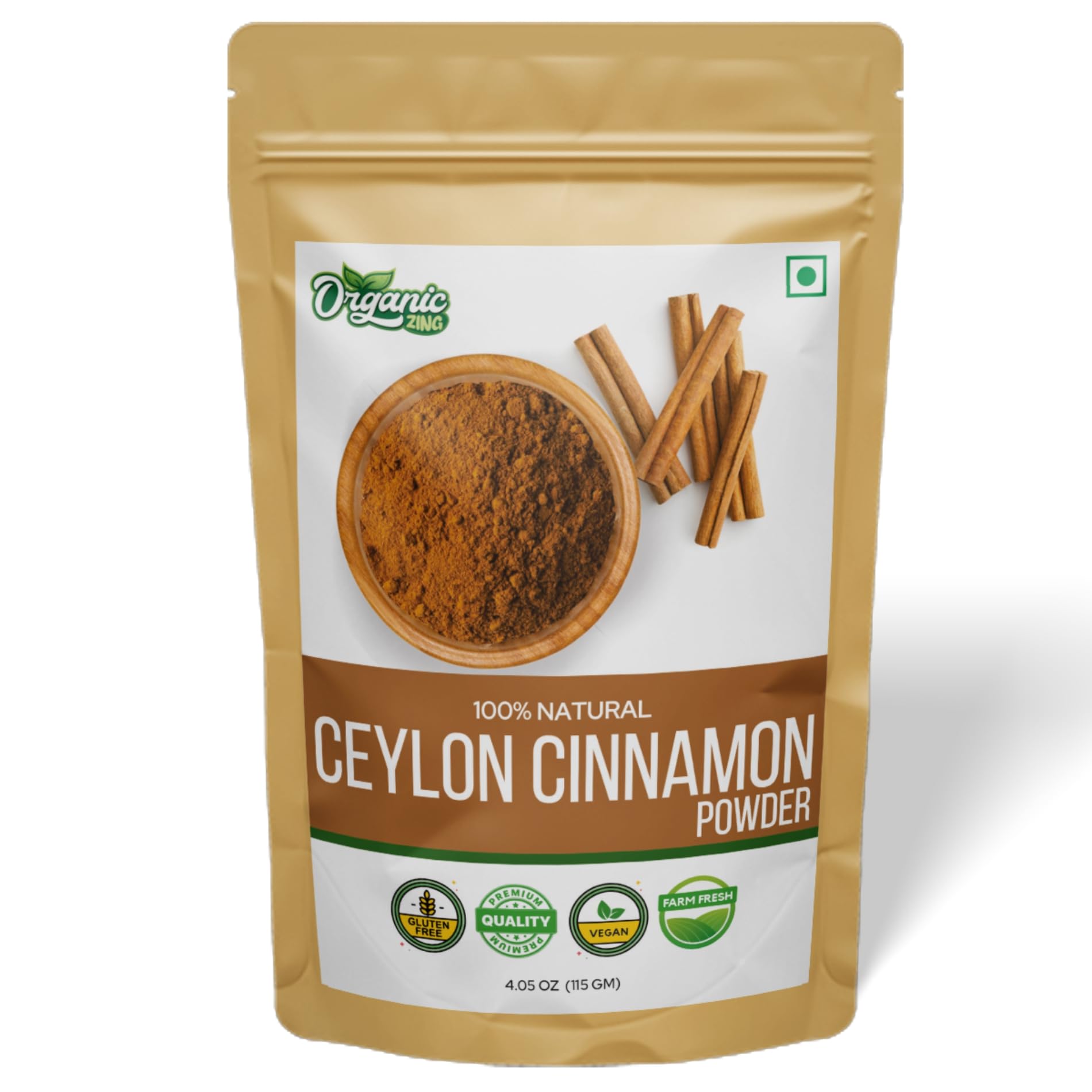 Organic Zing Cinnamon Powder | Pure | No Additives or Preservatives | Dal Cheeni Powder | Natural | Packed and Produced in India - 115 gm (4 oz) (Pack of 1) (B0CBN182F2) Amazon Price History, Amazon Price Tracker