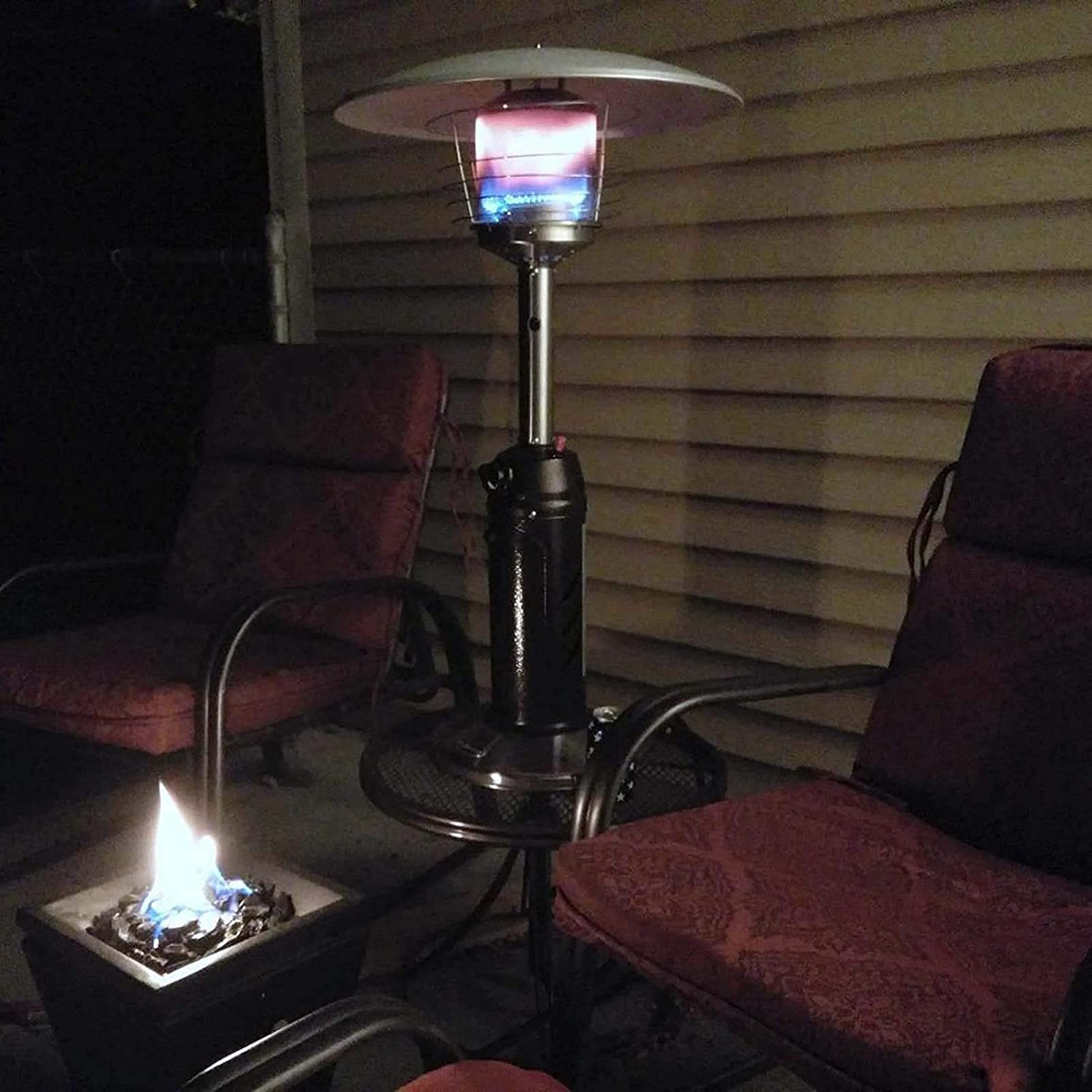 Calentador De Gas para Patio, Sombrilla De Mesa Calentador De Propano O Butano, Quemador Portátil De Acero Inoxidable para Exteriores, Bajo Consumo, para Camping En El Patio del Jardín