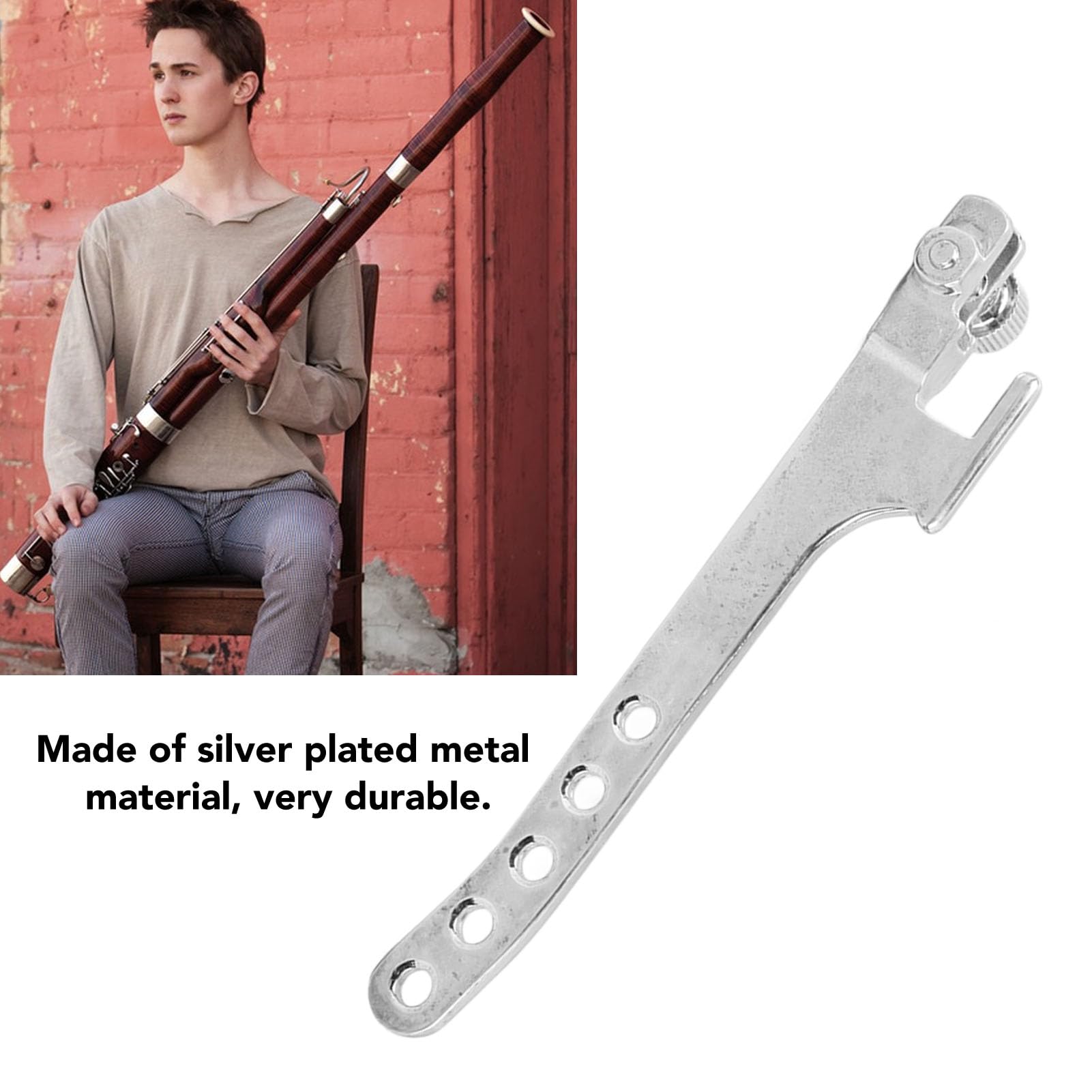 Verstellbarer Gleichgewichtstr?ger f¨¹r Fagott und Oboe Silberbeschichtet - Professioneller Stabiler Halter f¨¹r Blasinstrumente, Praktisches Zubeh?r f¨¹r Amateur- und Profimusiker