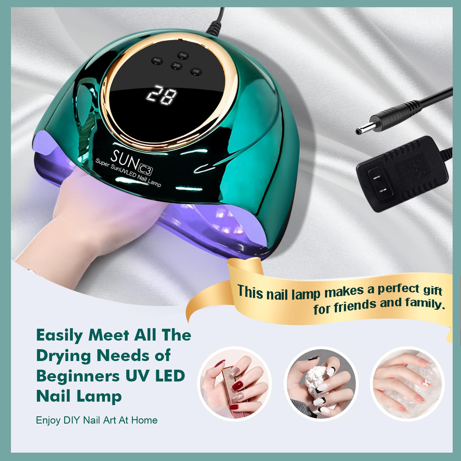 UV/LEDネイルランプ 12V タイマー付き Amazon | ジェルネイル用UVライト 288W UVネイルランプ 63個のLED