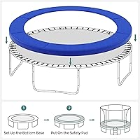 Vista 6 de SONGMICS Replacement Trampoline Safety Pad Mat, 10ft 12ft 14ft 15ft Standard Size, Spring Cover, UV-Resistant, Tear-Resistant, Edge Protection