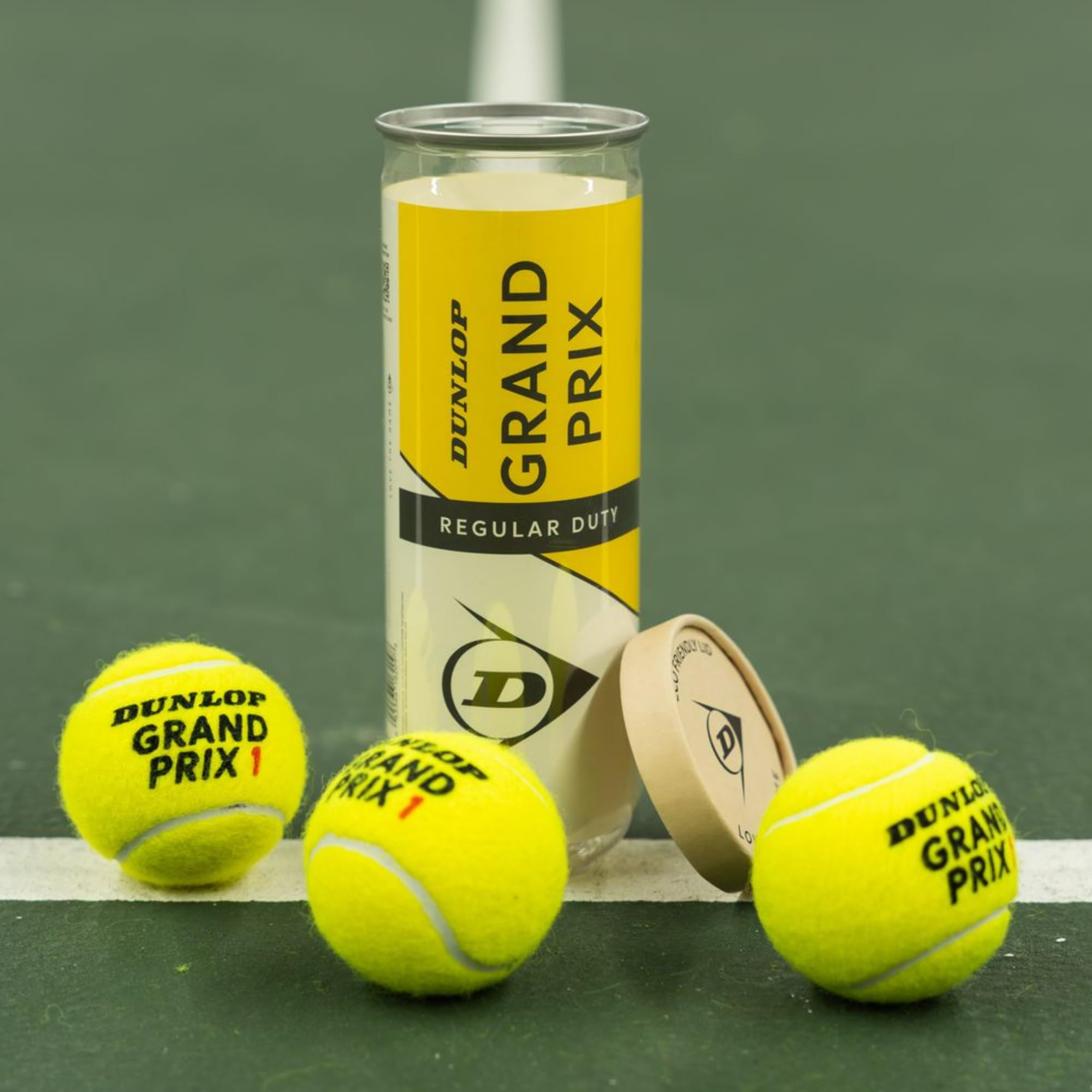 Dunlop Sports Grand Prix - Pelotas de tenis - Caja de 24 latas (72 pelotas) - Uso regular y extra resistente