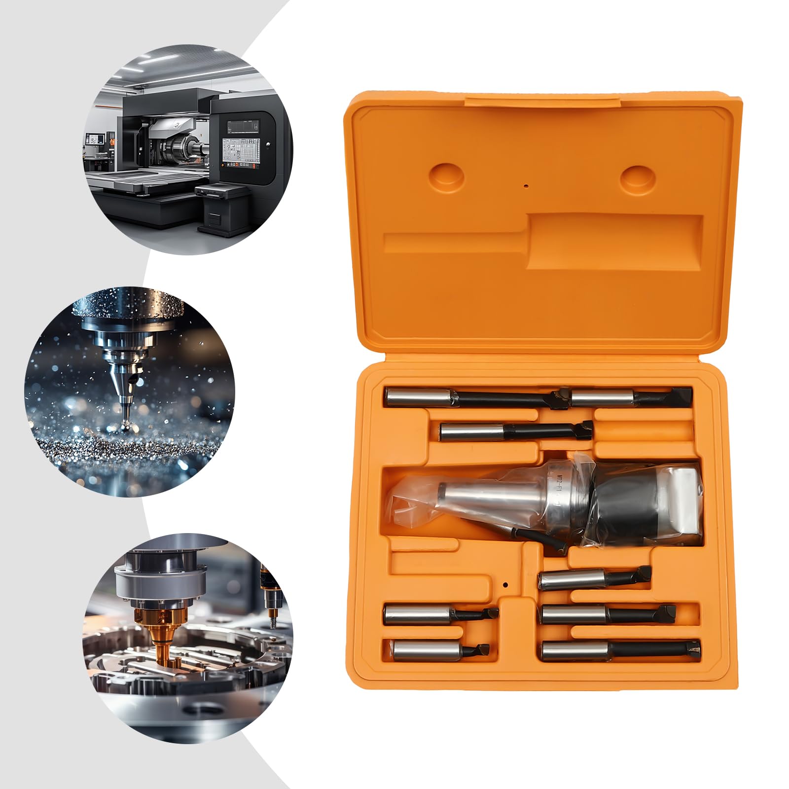 9 pezzi MT2-F1 - Set di punte per fresatrice da 10 a 125 mm, campo di foratura con 3 chiavi a brugola, per fresatura e trapani (borsa per il trasporto inclusa)
