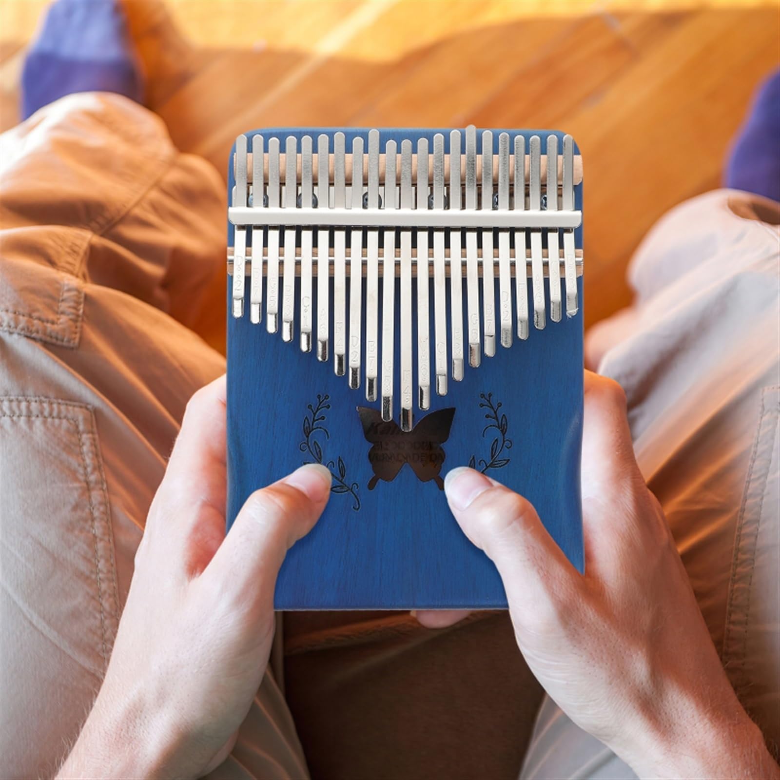 Pianino Kciukowe Kalimba Przenośny Kalimba 21-tonowy Fortepian Kciukowy Piękny Drewniany Instrument Muzyczny Na Palce