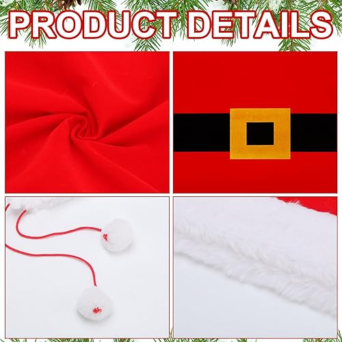 Miniatura 2 de Bolsa gigante de regalo de Papá Noel de 39.5 x 31.5 pulgadas, bolsa extra grande de terciopelo rojo, bolsa con cordón, bolsa de golosinas jumbo para