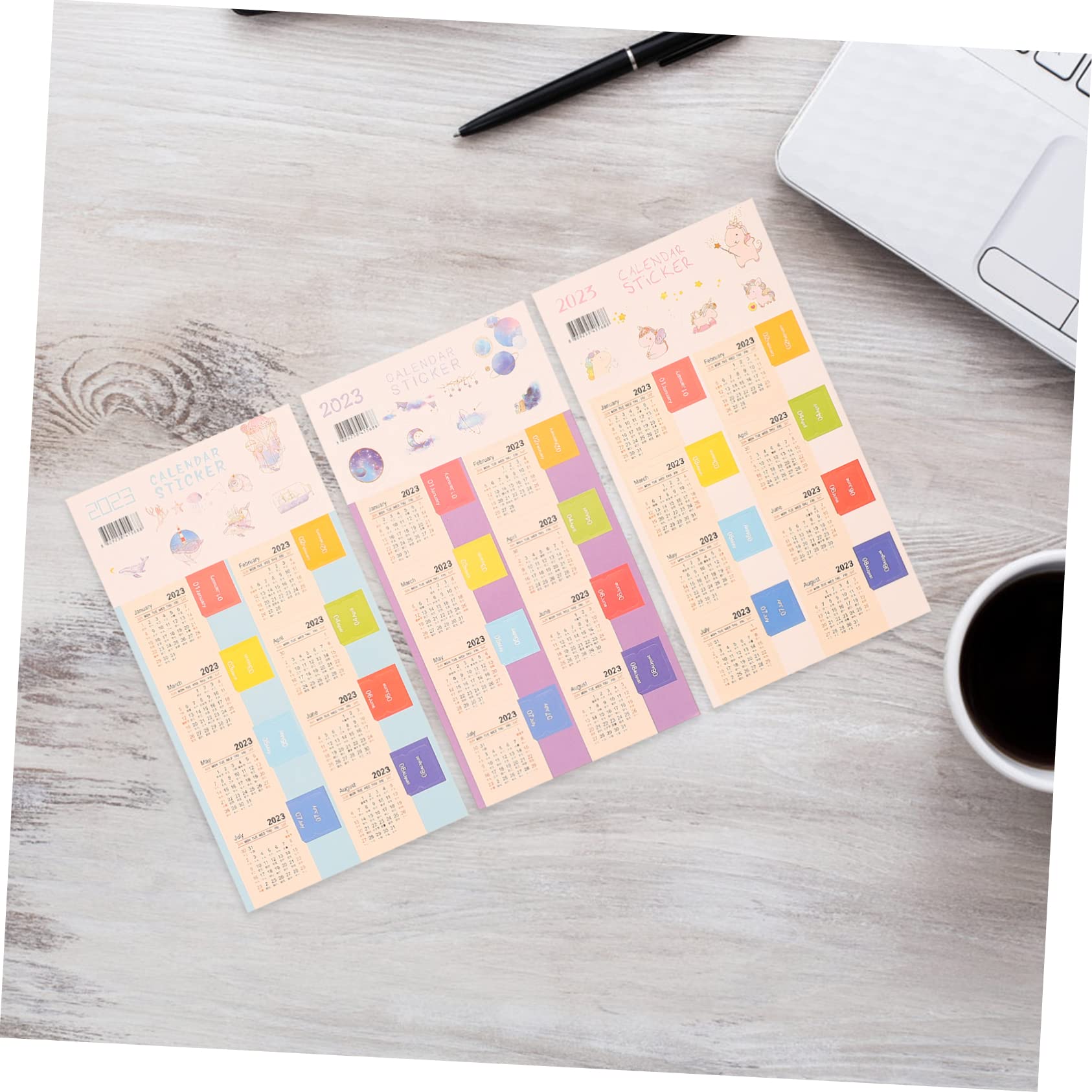 SEWACC 60sätze Kalender Aufkleber Für Notizbücher Index Tabs Für Monatsplanung Bunte Notepad-sticker Für Schüler Und Lehrer Für Büroorganisation