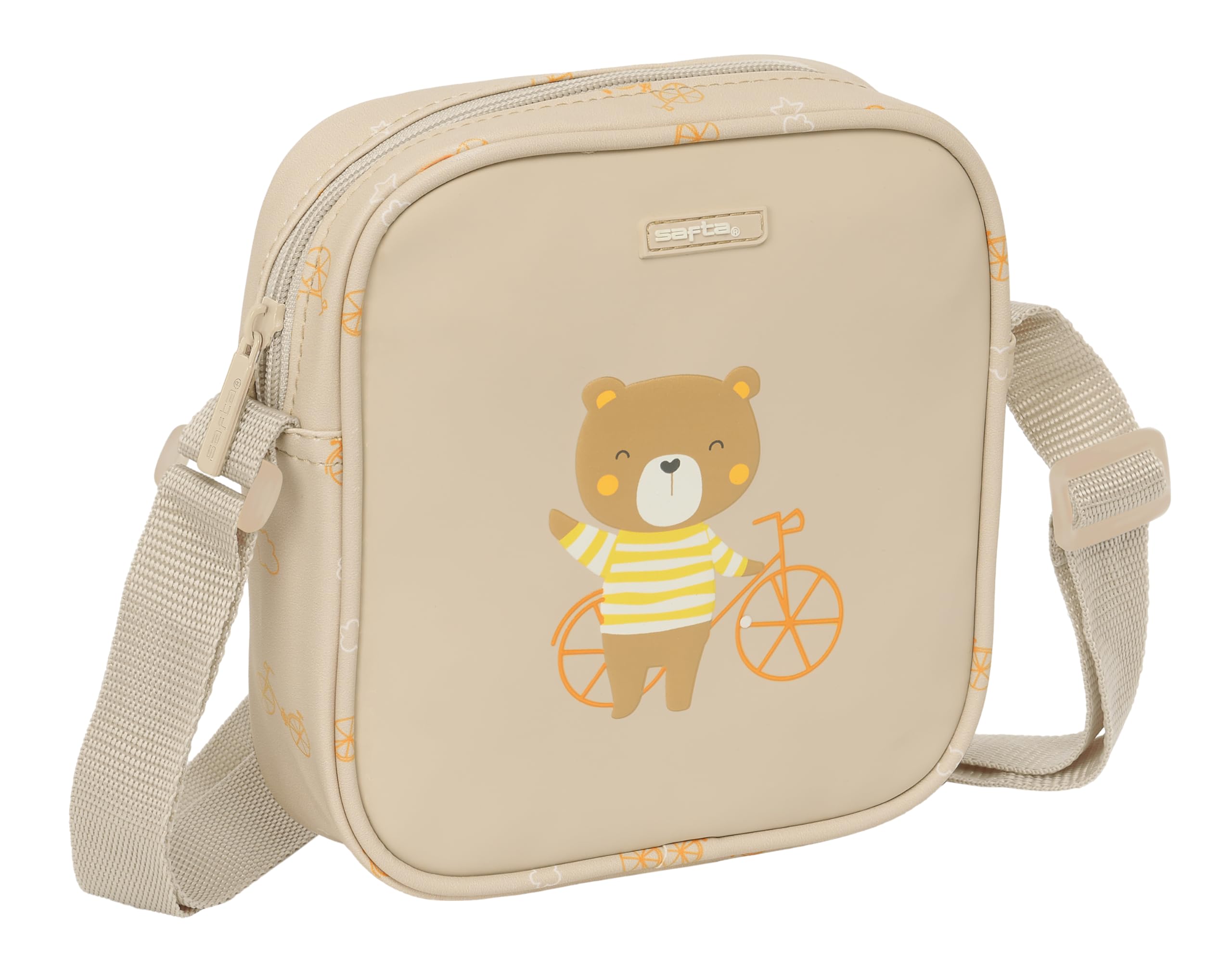 Safta PREESCOLAR OSITO Kleine Umhängetasche für Kinder, Kindertasche, ideal für Kinder von 5 bis 14 Jahren, bequem und vielseitig, Qualität und Widerstandsfähigkeit, 16 x 4 x 18 cm, Beige, beige