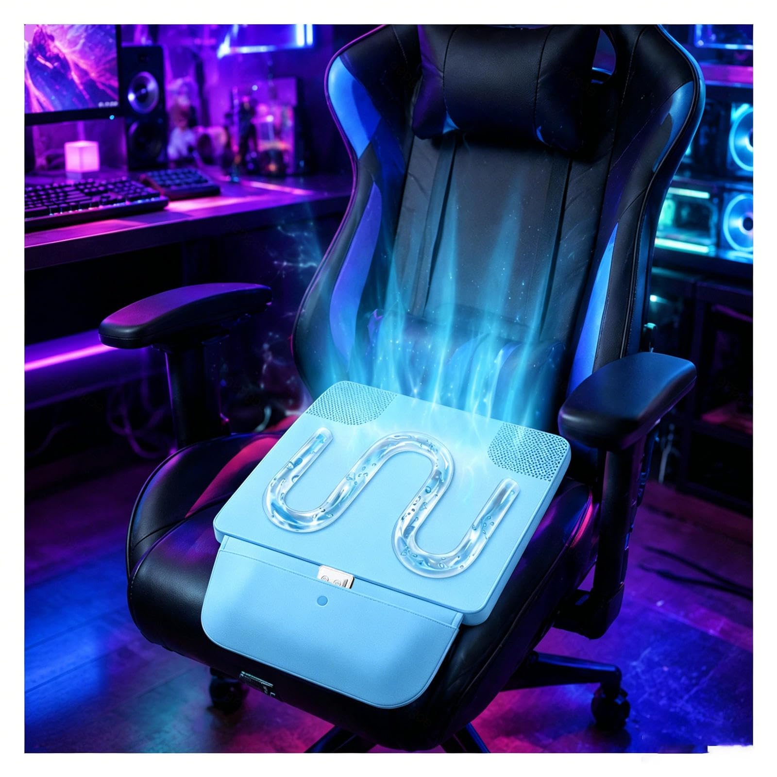 Rongyewxae Liquid Cooling Automotive Seat Cushions, Easy to carry Seat Cooler, Low Noise Summer Seat Covers for Cars Perfect for Vehicles,Offices,And Outdoors,Blue