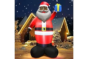 TURNMEON 8 Foot Giant Christmas Inflatable Black Santa Claus Decoration Outdoor