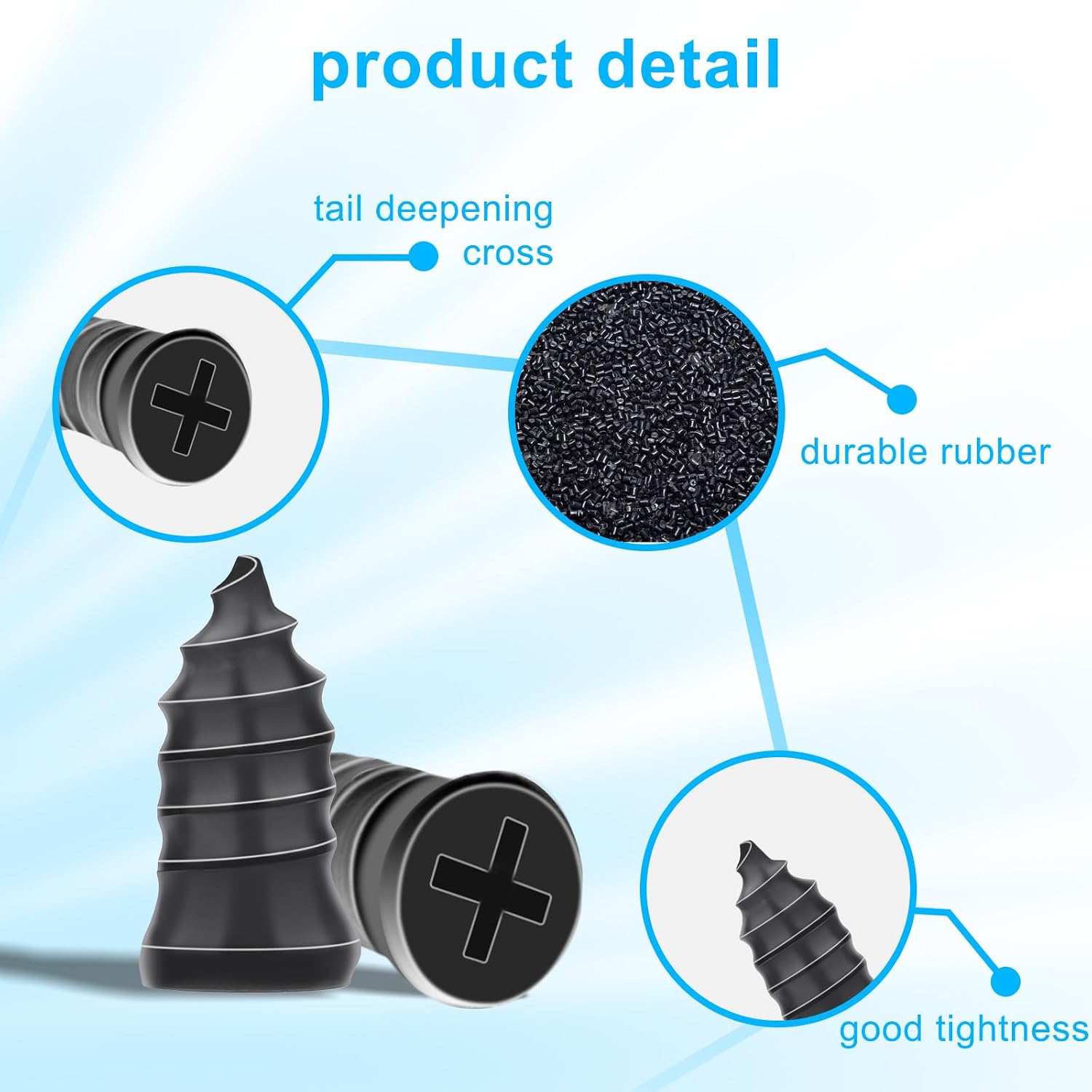 40pieces of tire Repair Rubber Bolts, tire Screw Plug Quick Repair Tool, Vacuum tire Repair kit with Spiral Rubber Bolts, Suitable for Various Types of Vacuum Tires