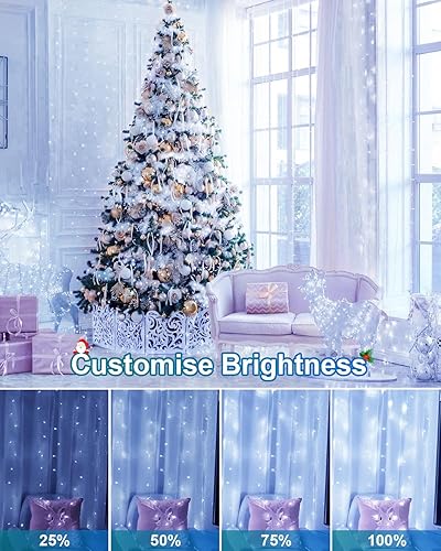 Miniatura 4 de 900 luces LED de Navidad de 355 pies, guirnalda de luces extra largas para exteriores, impermeables, temporizador y memoria, 8 modos regulables,