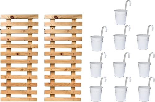 ShopLaLa Paquete - Macetas de metal de 4 pulgadas  2 soportes para macetas de madera jardín vertical de pared interior sistema vertical de jardín de disponible en Yaxa Colombia