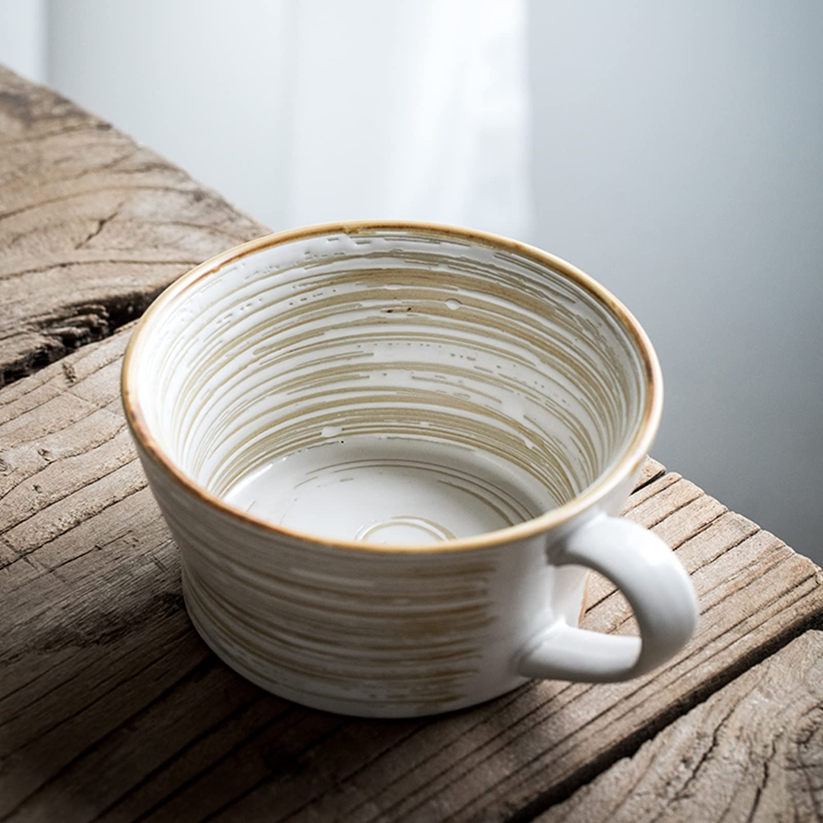 Orientalny ceramiczny zestaw do herbaty zestaw do herbaty Vintage kubek ceramiczny 350 ml, kubki ceramiczne do herbaty zbożowej, kawy i mleka Cappuccino, ceramiczny kubek do płatków owsianych, kubek p