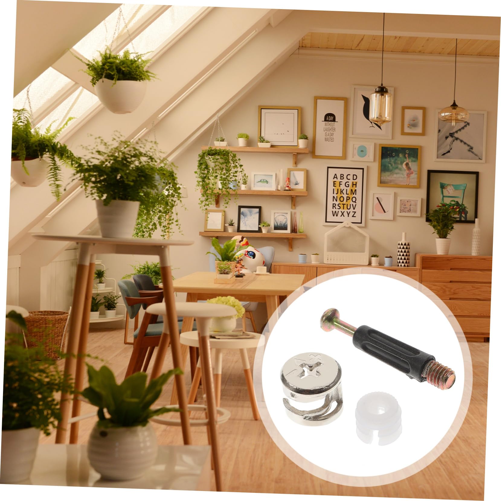 MAGICLULU Set 100 Pezzi Connettori per Mobili Dado a Barilotto in Nylon e Lega di Zinco, Struttura Resistente e Buona Capacità di Carico, Kit per Montaggio Mobili e Arredamento