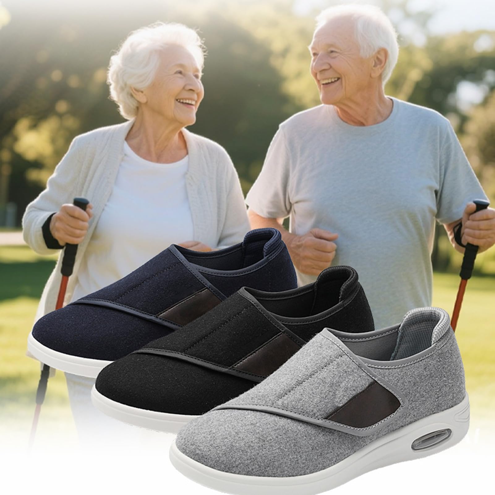 Scarpe Extra Larghe Diabetici Donna Scarpe Alluce Valgo, Scarp Riabilitative Regolabili Scarp Indossare Ospedale Tempo Libero Anziani Fascite Plantare Piedi Gonfi Artritici