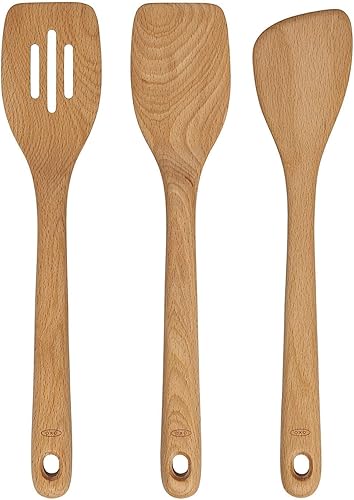 Miniatura 2 de OXO Good Grips - Juego de 3 pinzas de madera y 3 cucharas de madera