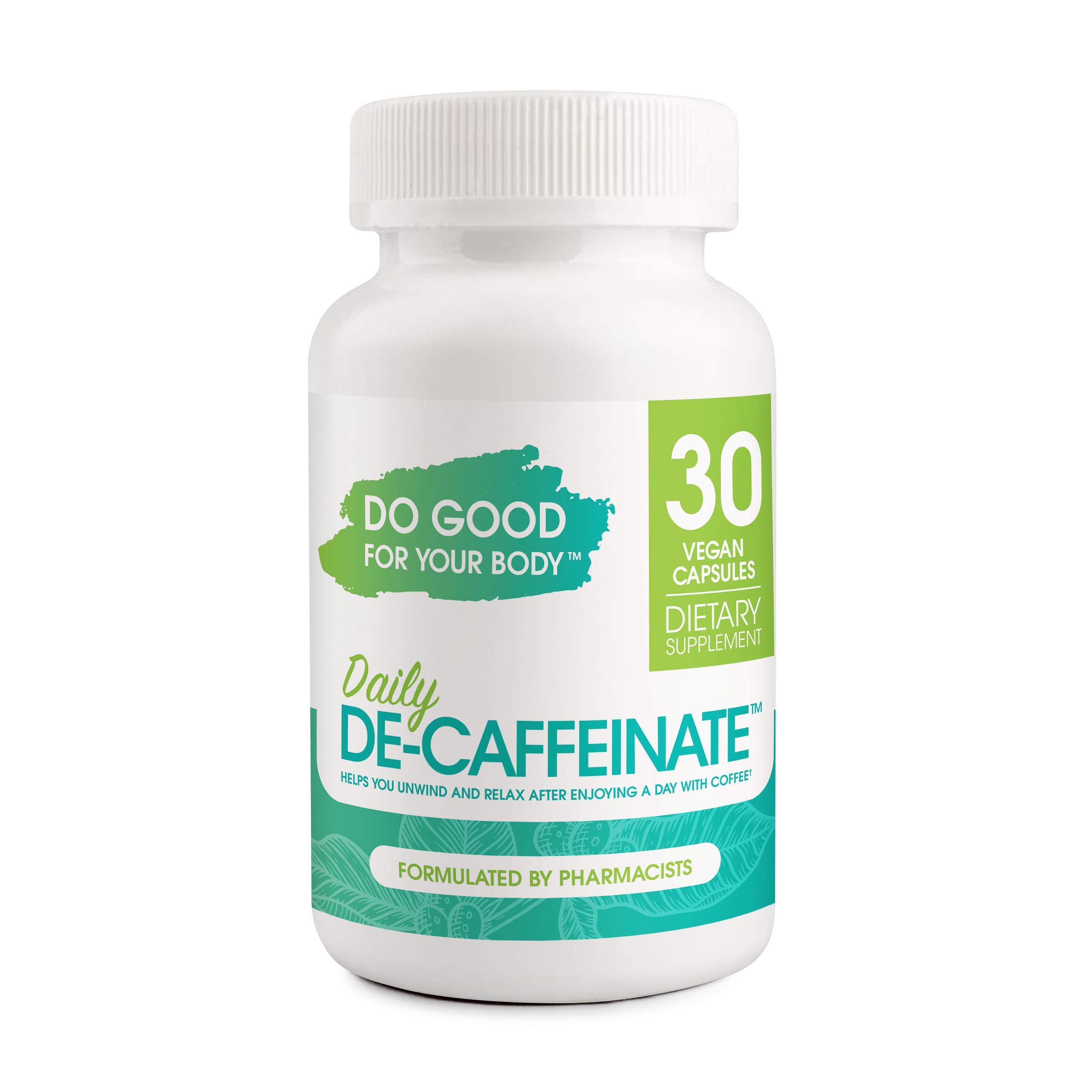 Daily De-Caffeinate, Rutaecarpine, Natural Acting Non-Addictive Deep Sleep Aid for Coffee, Caffeine Lovers, Unwind and Relax, 30 Capsules