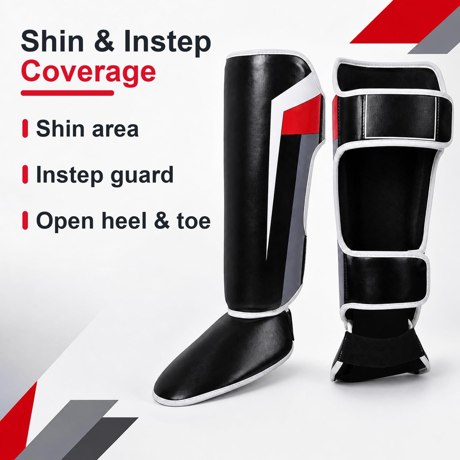 Piedi Protezione Shin Guard,Parastinchi Piedi Protezione Shin Guard,Boxing Parastinchi Uomo e Donna,Regolabili,Comodo,per Boxe,Sport da Combattimento e Allenamento Quotidiano