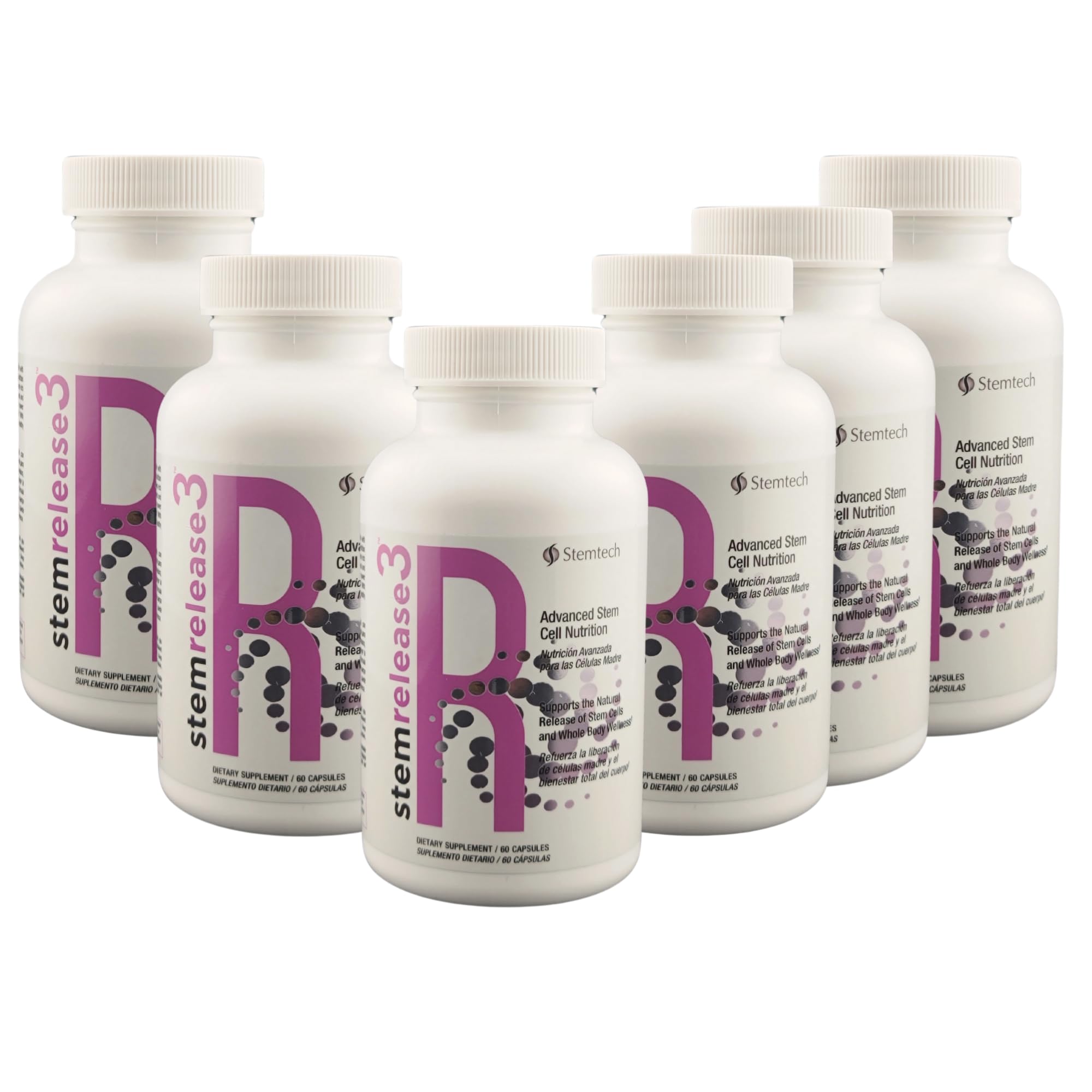 - Stemtech Stemrelease3™ Cutting-Edge Stem Cell Nutrition for Natural Renewal and Youthful Vitality, Exclusive Blend for Enhanced Telomere Health 60 Capsules (6 Pack)
