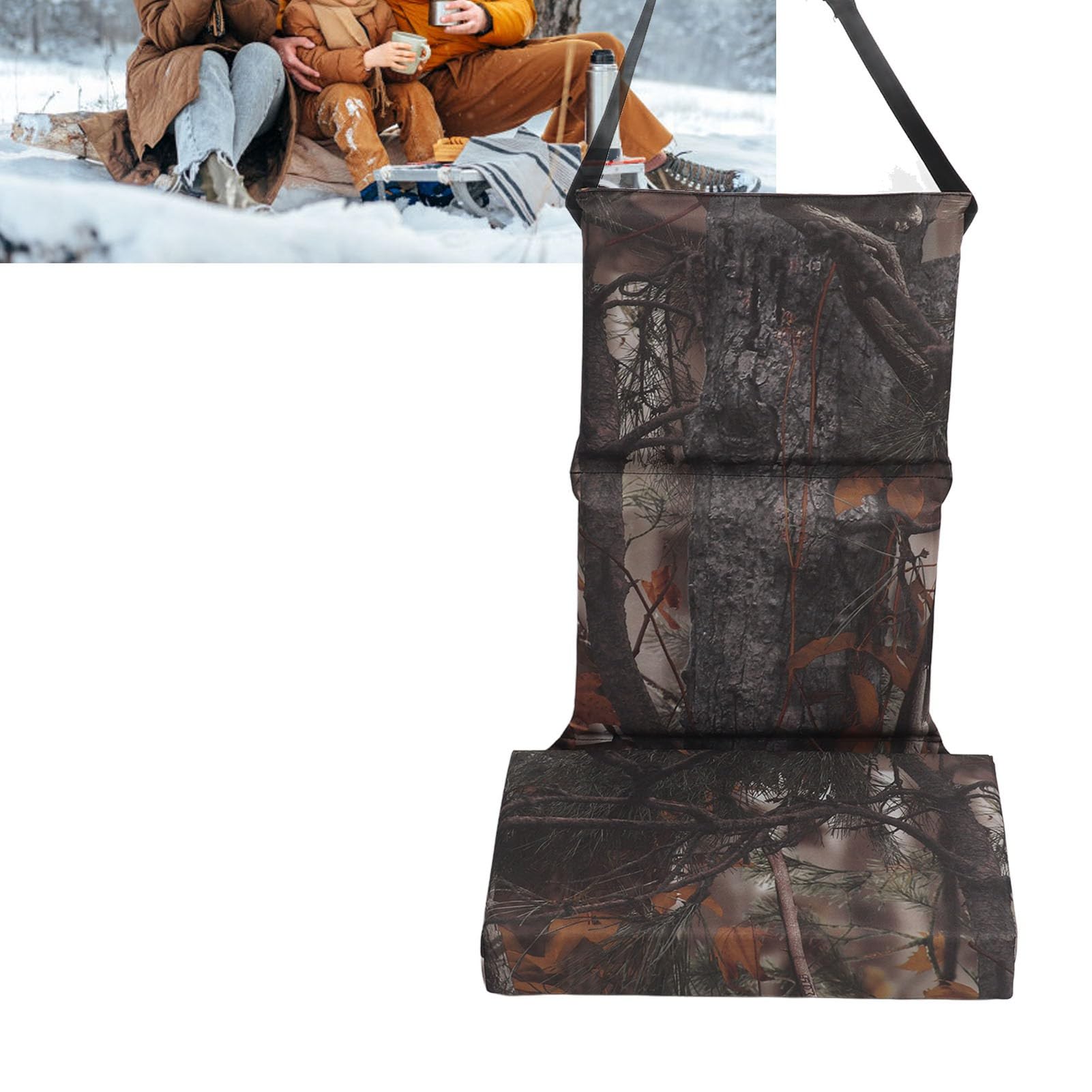 Silla Plegable para árbol de Caza, Tamaño Ajustable, Esponja Gruesa de Tela Oxford para una Posición de Espera Cómoda