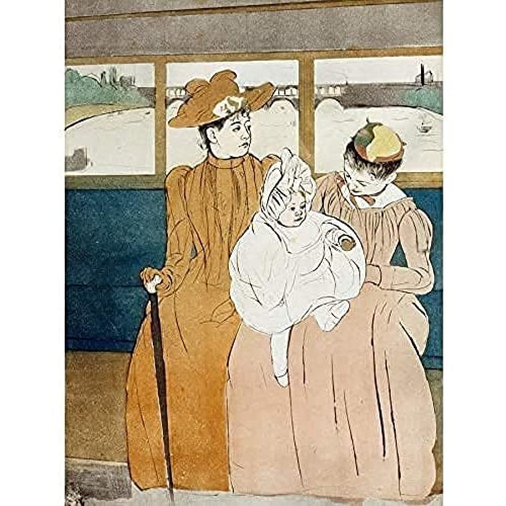 Mary Cassatt In The Omnibus Unframed Wall Art Print Poster Home Decor Premium