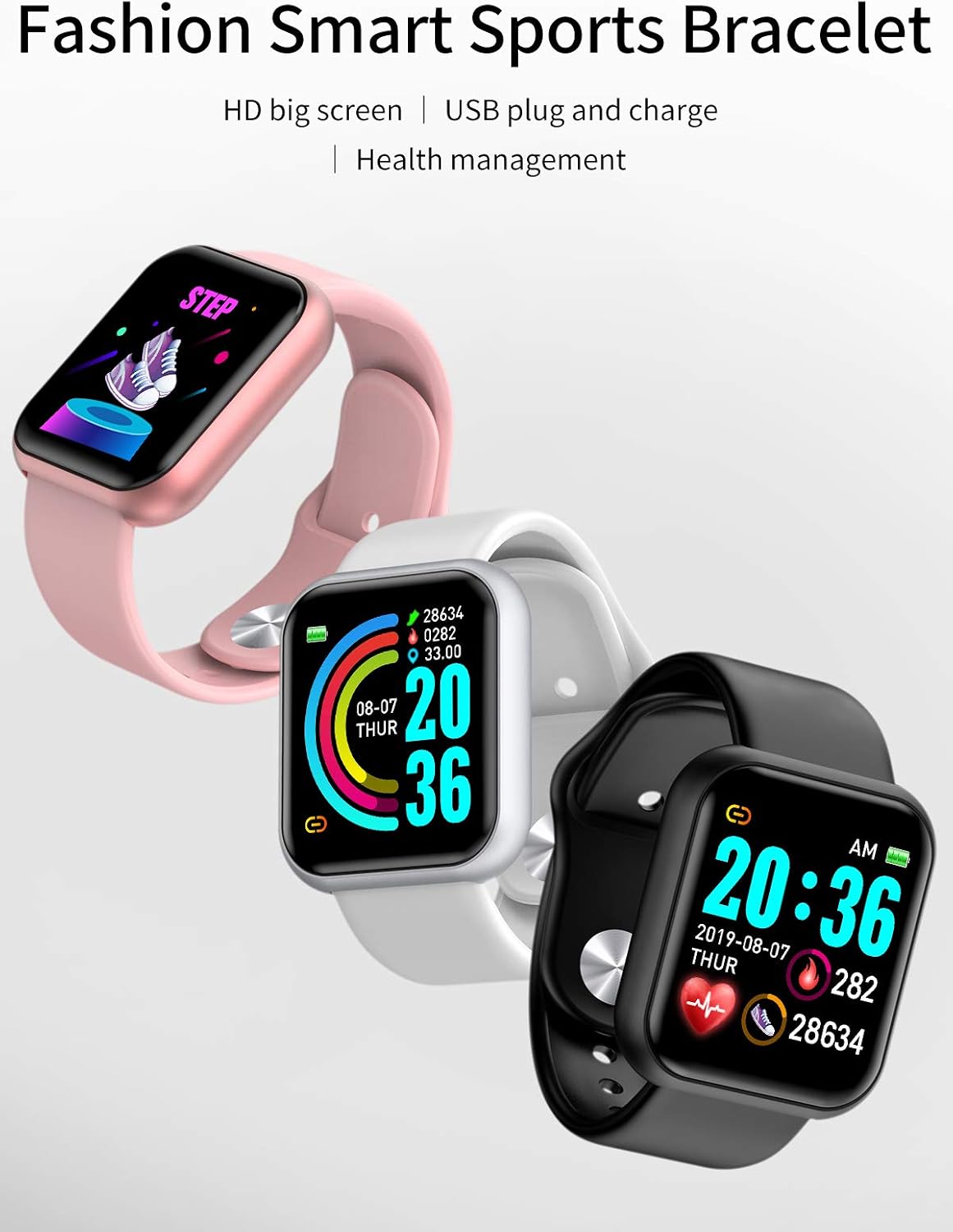LIOPIO L18 Smartwatch Fitness Watch Hombres Mujeres Reloj Inteligente a  Prueba de Agua Monitor de Ritmo cardíaco Reloj de Pulsera Podómetro  Smartband Activity Tracker (Rosado) : Amazon.es: Deportes y aire libre