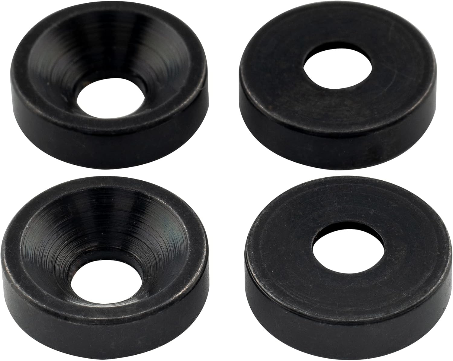 Musiclily Pro 15mm Steel Neck Joint Bushings Ferrules with Screws for Electric Guitar Bass, Black (Set of 4)