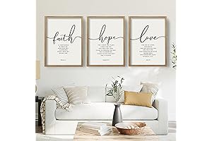 Houmury Bible Verse Wall Art - 11x14 Brown Set of 3