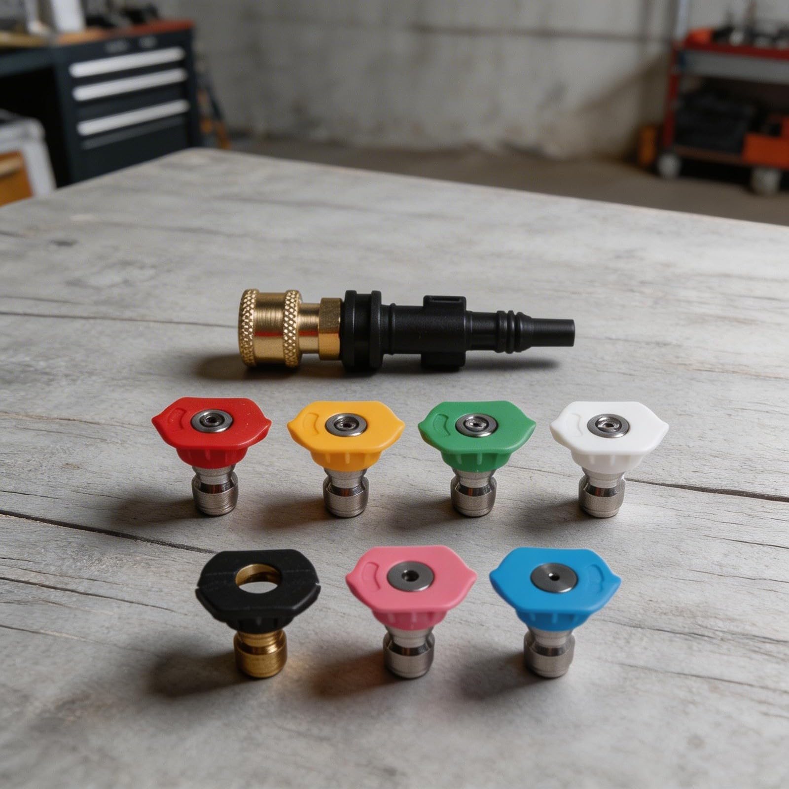 Boquilla de tanque de espuma de alta presión con adaptador de conexión rápida de 1/4 para LAVOR para PARKSIDE PHD para VAX para STERWINS para CRAFTSMAN para CHAMPION latón y plástico 3500 PSI