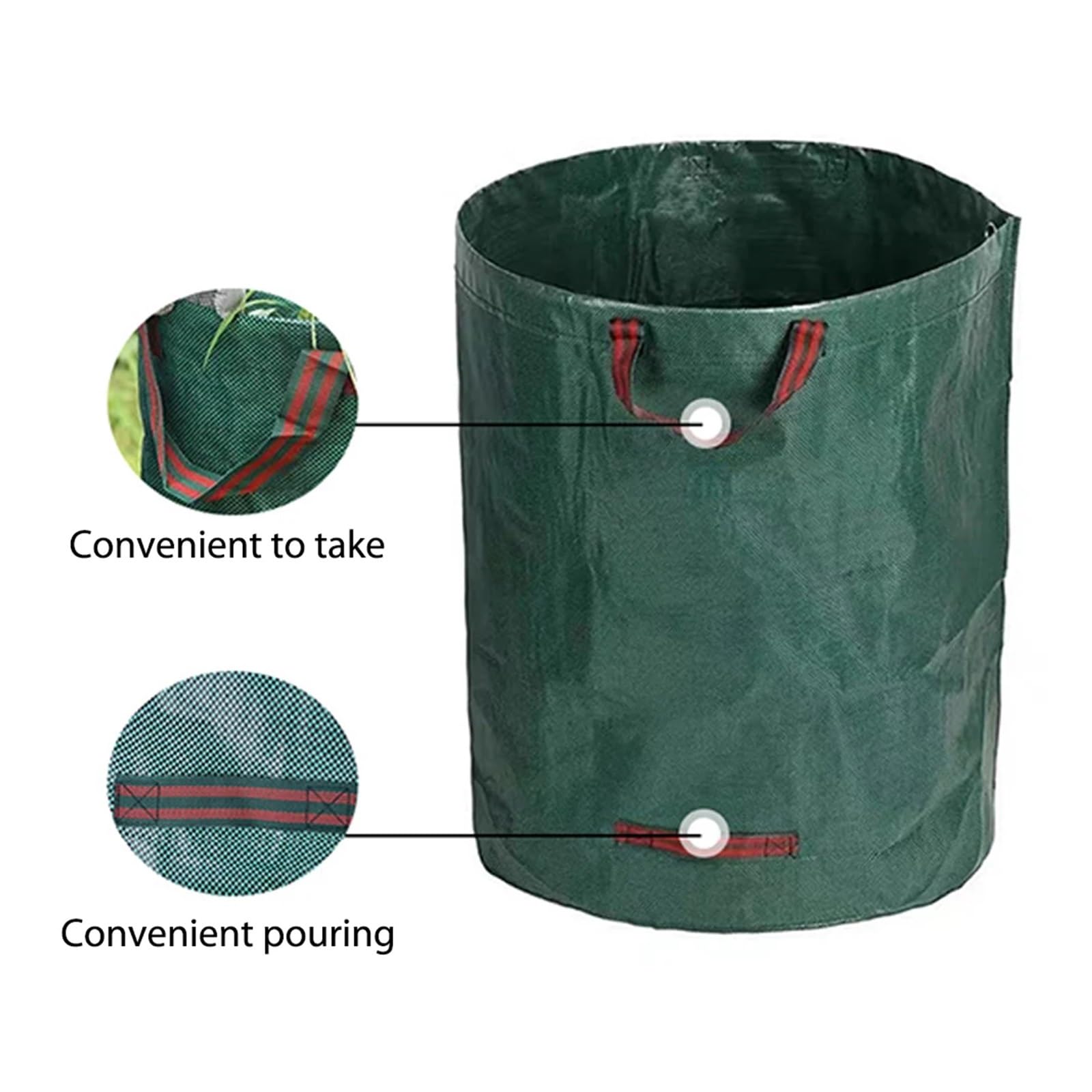 Para Hojas Sacos Bolsa For Residuos De Jardín De Gran Capacidad, 60 A 500 Litros,bolsas De PP Reutilizables(500L)