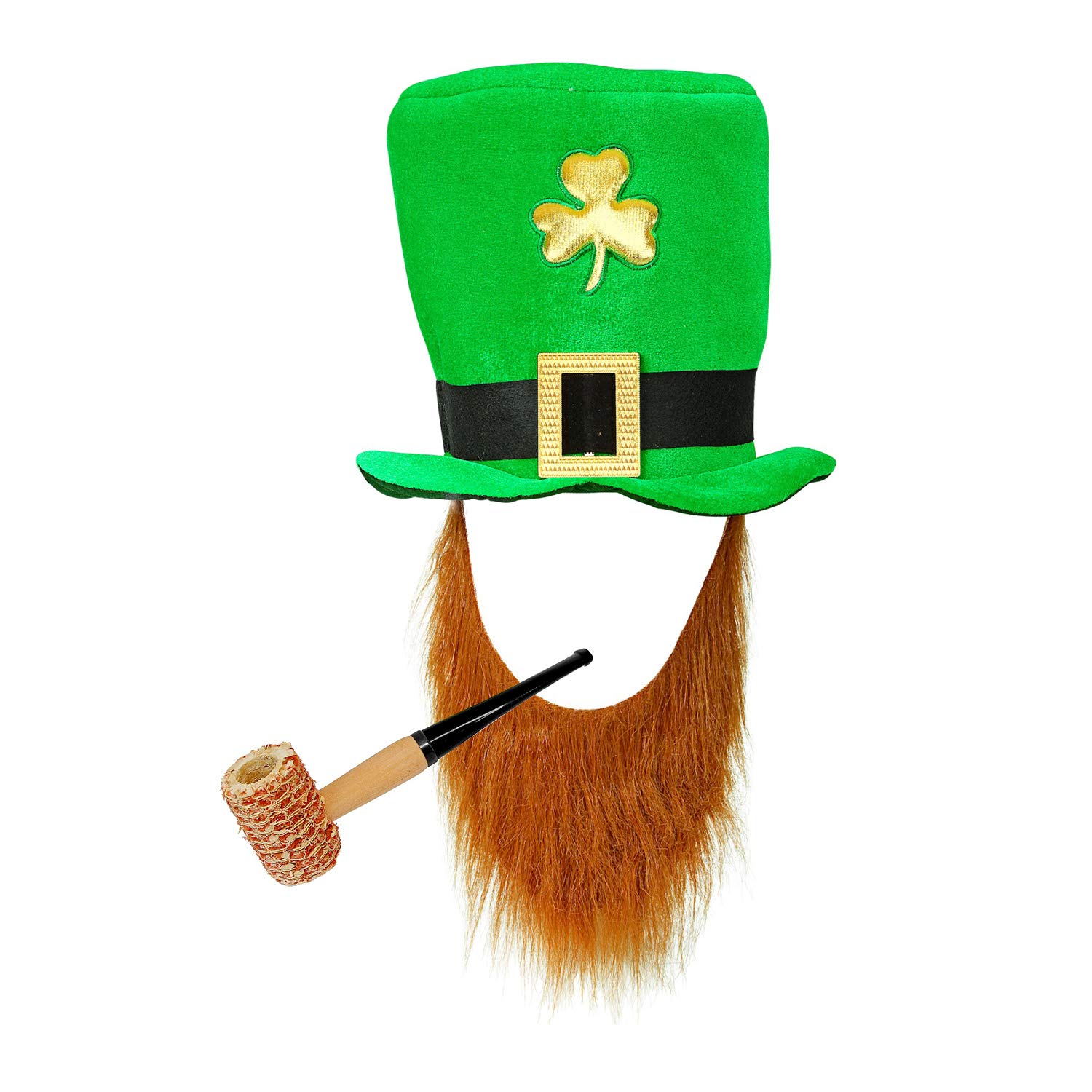 com-four Leprechaun, Kobold Costumes - St. Patrick's Day - Outfits and Accessories for the green, Irish Festival - for Mardi Gras, Shrovetide, Carnival, Parade, Motto, Irish Pub (02 pieces - Set03)