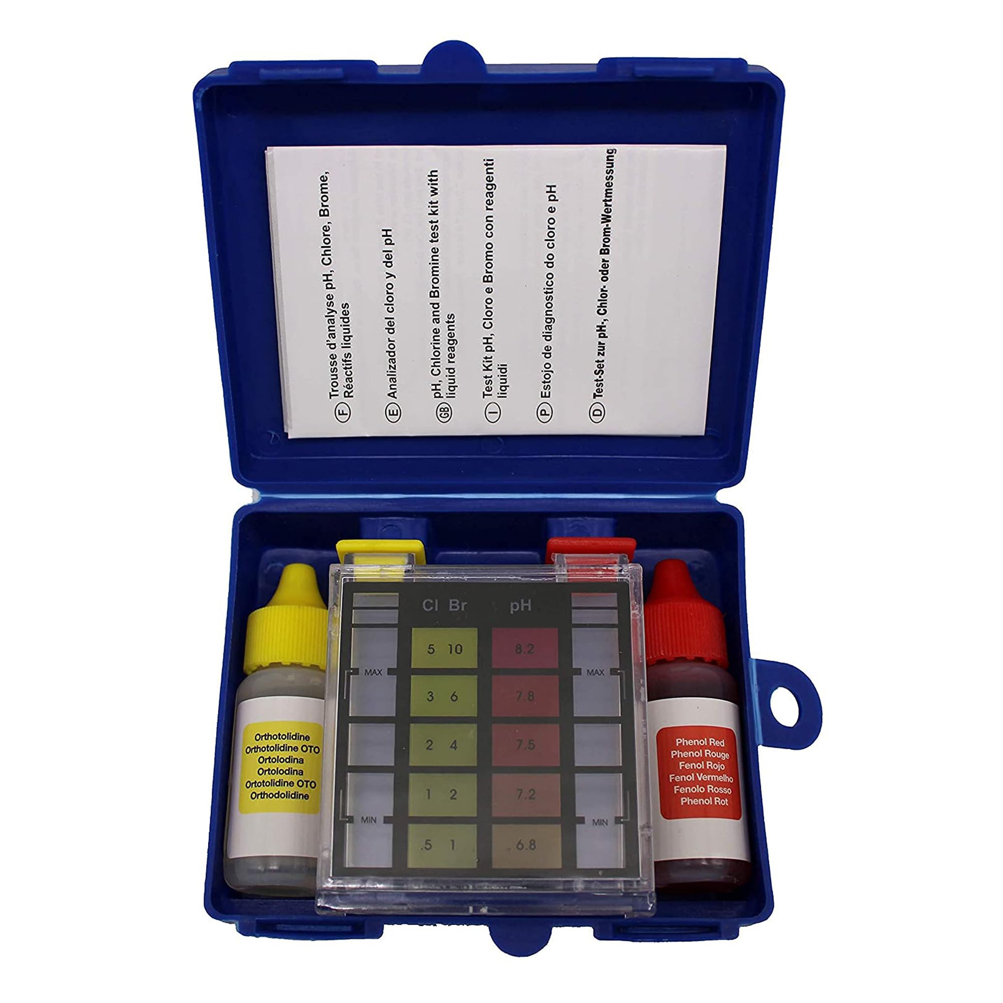 Swimming Pool PH & Chlorine Test Kit Water Quality Swimming Pool Hydroponics Aquarium Tester Refile bottle (2 refill bottles) 1 Set