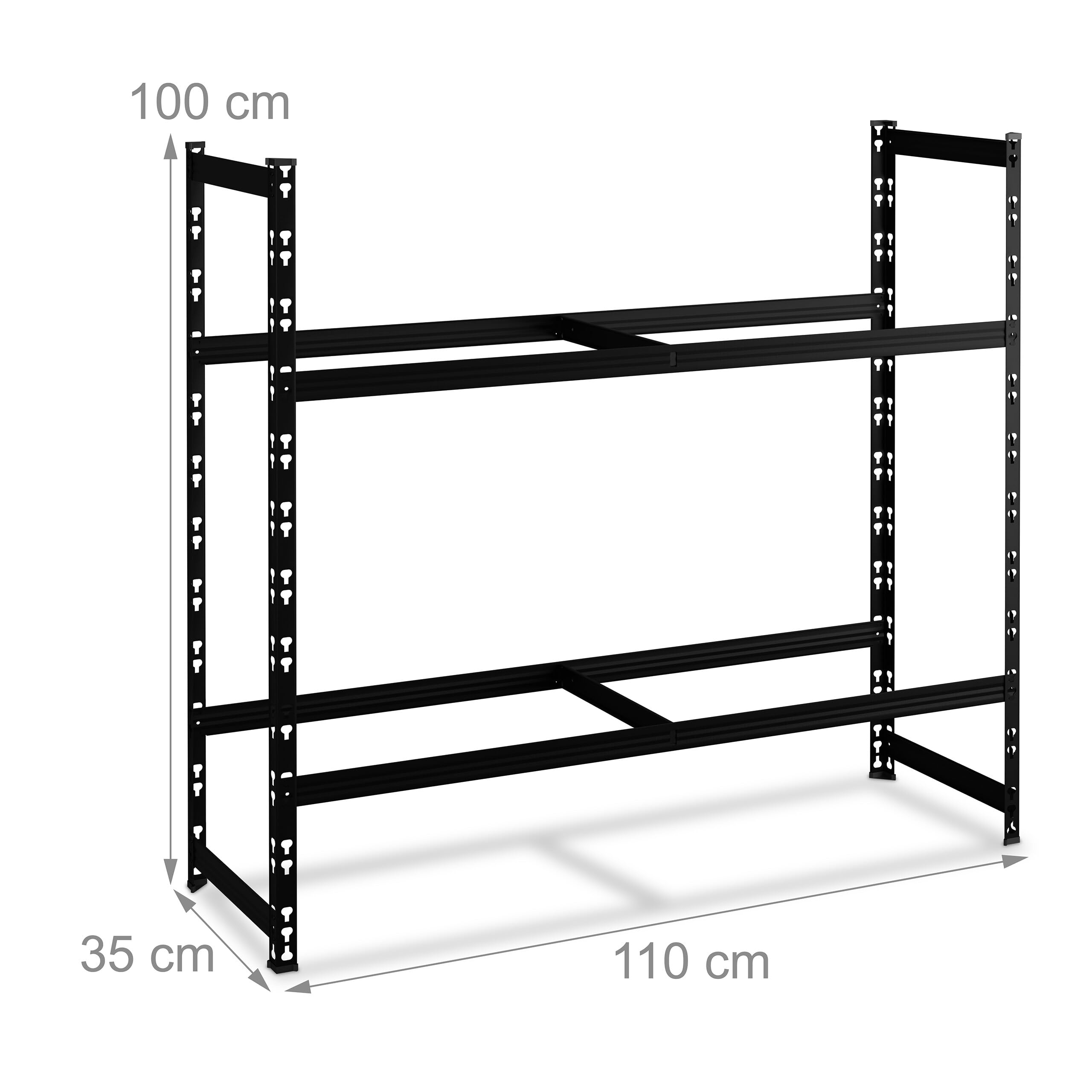 Relaxdays Reifenregal für 8 Reifen, HxBxT: 100 x110x35 cm, 150 kg, beschichteter Stahl, Stecksystem, Räderregal, schwarz